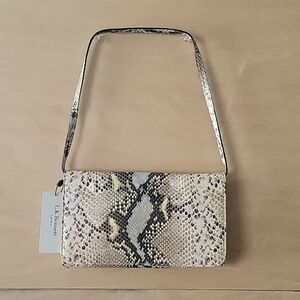 NWT LK Bennett Kate Middleton Snakeskin Python Slim Leather Clutch Bag Purse